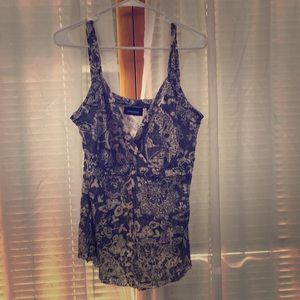 Blue floral tank top